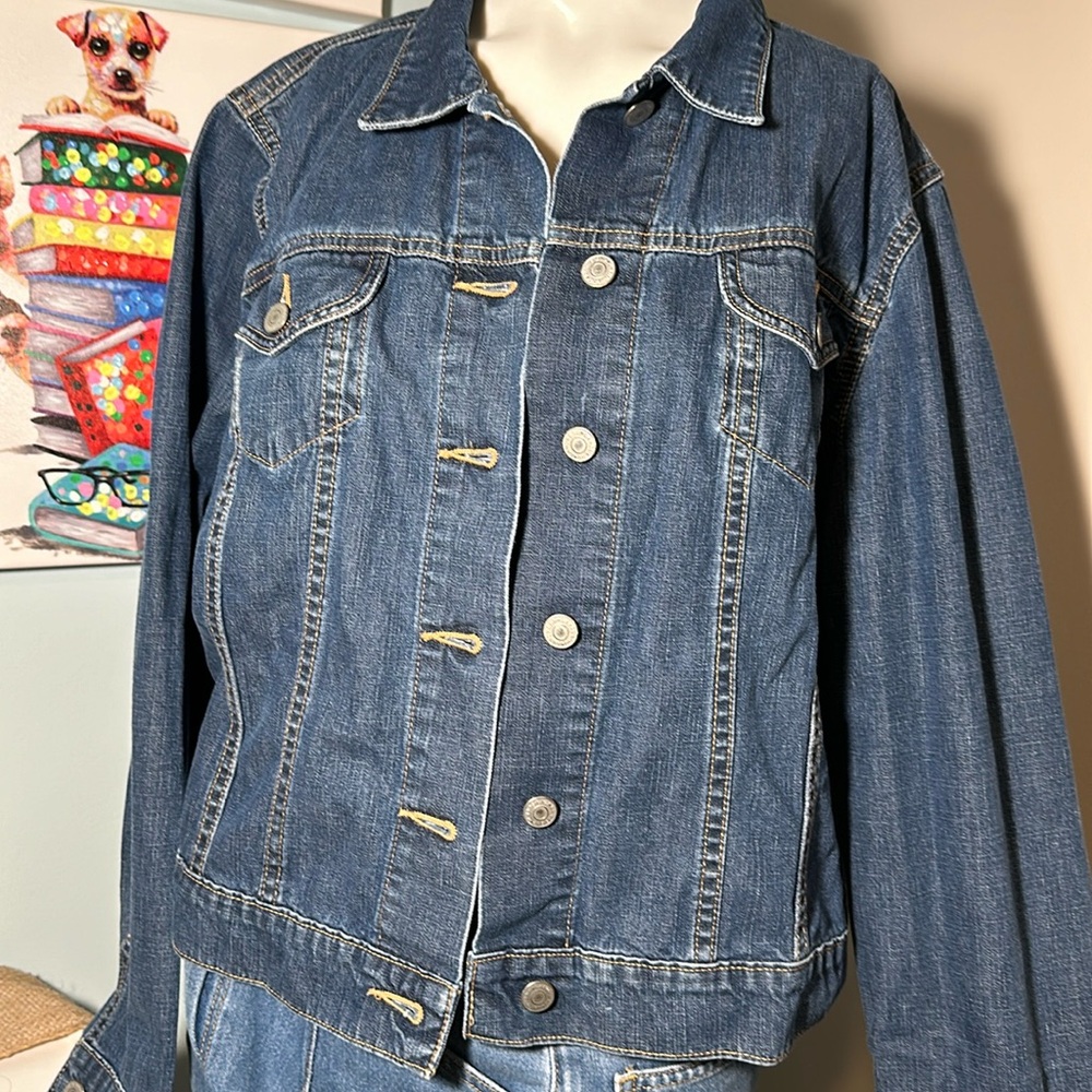 Lands End Jean Jacket medium wash XL